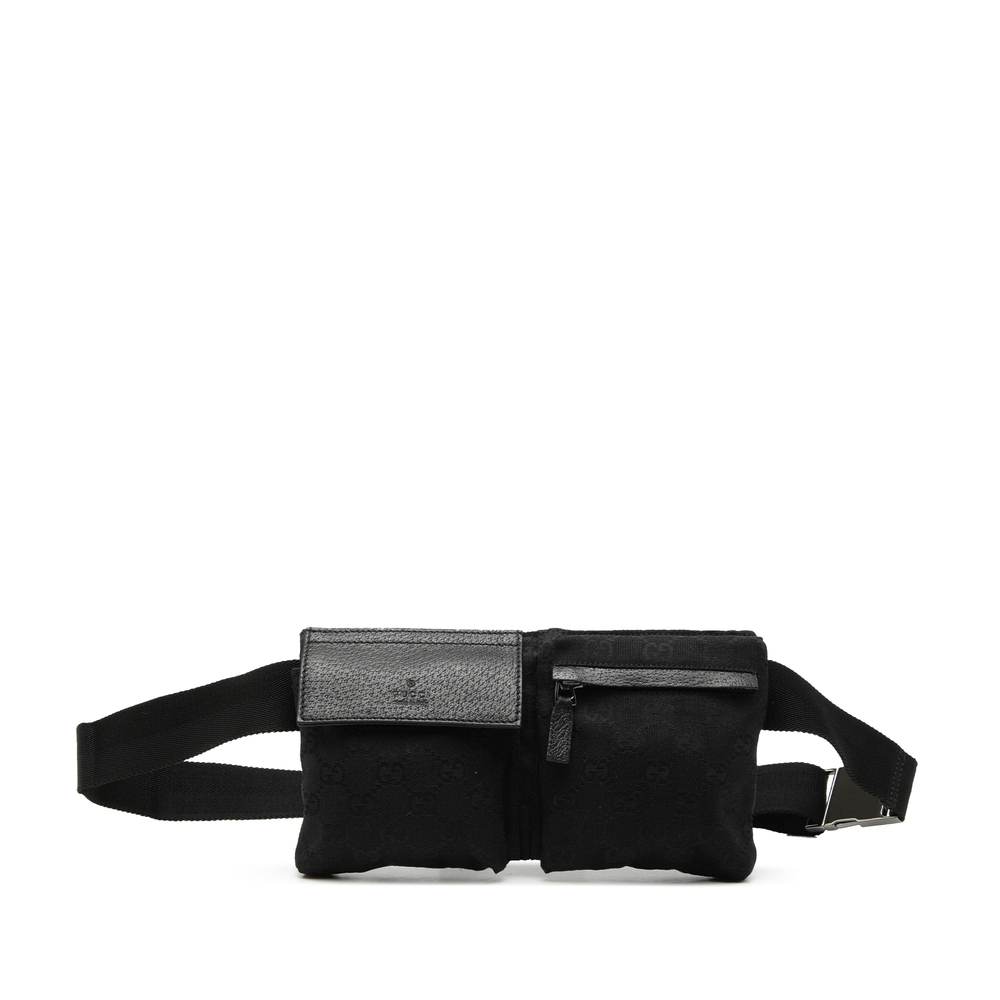 Pre-Loved Gucci GG Canvas Double Pocket Belt Bag - Picture 1 of 7
